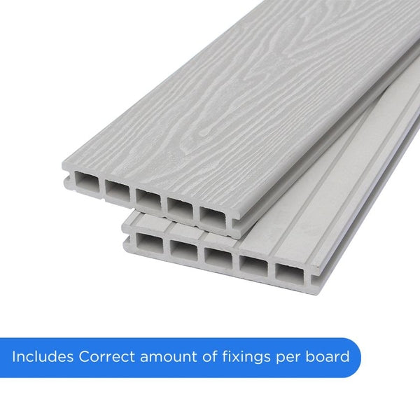 Composite Bullnose Decking – Smoky Silver